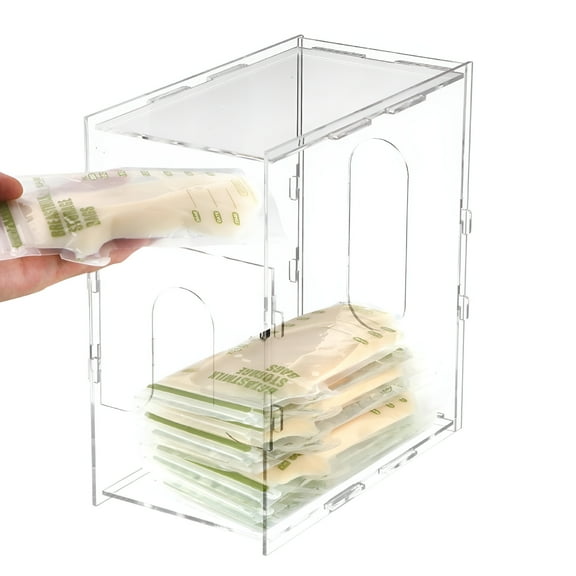ACDANC Breast Milk Storage Container for Fridge Highly Clear Freezer Organizer for Breast Milk Storage Bags Reusable Freezing Breastmilk Organizer Box Baby Breastfeeding Essentials