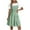 🌴Green🌴, variant on Fartey Women's Fashion Fake Two Pieces Dress Casual Summer Short Sleeve Crewneck Knee Length Dresses Lightweight Spaghetti Strap Tiered Slip Dress Holiday Sundress Green XL