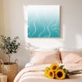 thumbnail image 4 of Canvas Wall Art, Aqua Blue Geometric Framed Canvas Prints for Bathroom Kitchen, Modern White Stripe Distortion Art Gallery Wrapped Wall Decor for Home Office, Gifts, 10"x10" Ship Next Day, 4 of 9