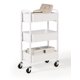 thumbnail image 1 of SunnyPoint Organizador de almacenamiento de metal con ruedas, delicado y compacto, de 3 niveles, carro utilitario móvil para cocina/debajo del escritorio con ruedas giratorias (WHT Compact (15.5"" x 2, 1 of 5