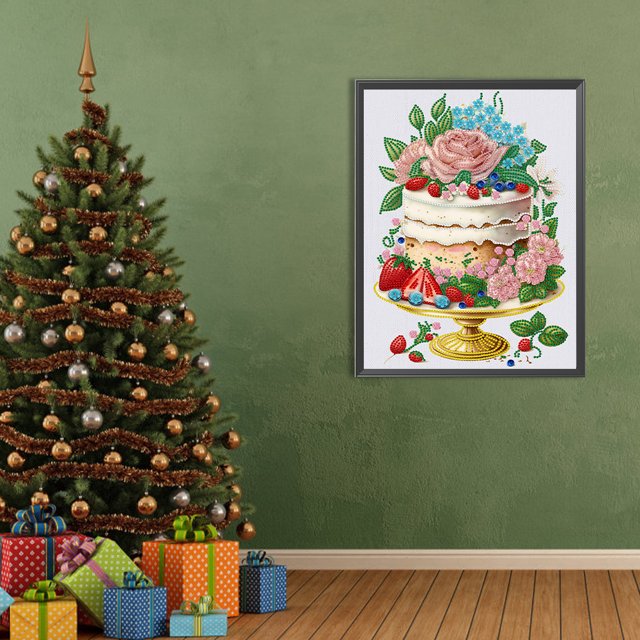 Pintura de diamante 5D DIY con forma especial parcial decoración de postres y pasteles 30x40cm