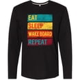 thumbnail image 3 of Inktastic Wakeboarding Eat Sleep Wakeboard Repeat Long Sleeve T-Shirt, 3 of 5