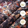 thumbnail image 4 of Washable Oriental Rug, 8x10 Black Boho Botanical Floral Vintage Carpet, Soft Large Indoor Rug for Living Room, Bedroom, Office, Playroom, 4 of 7