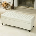 thumbnail image 2 of Prince Ivory Leather Tufted Storage Ottoman, 2 of 7