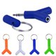thumbnail image 1 of Adaptador y convertidor de audio para auriculares y micrófono de 3,5 mm con conector macho a conector hembra doble, color azul, 1 of 8