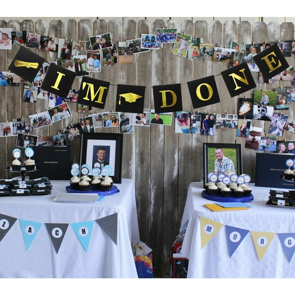 CTIRCHIU Graduation Congrats Grad Banner Black 1 Set