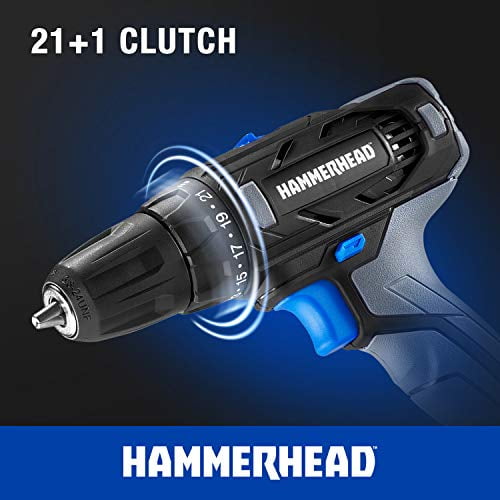 HCDD201 Hammerhead 20V 2-Speed Cordless Drill Driver Kit with 1.5Ah Battery and Charger 