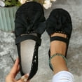 thumbnail image 3 of Ballerines en Dentelle pour Femmes, Mode Décontractée, Nœud, Tissées, Plage, Mary Jane, Chaussures Habillées, à Enfiler, Marche, Mocassins, 3 of 6