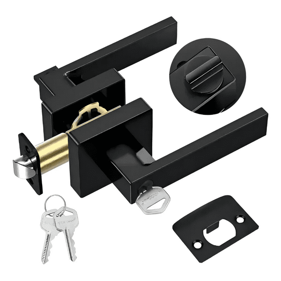 Cerradura Chapa Manija Cuadrada Puerta Para Recamara Y Baño Xtellar negro