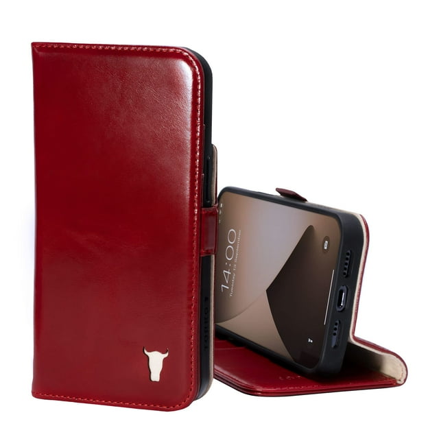 Funda para iPhone 13 TORRO Premium de Cuero con Billetera Roja