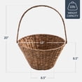 thumbnail image 2 of Best Choice Products Easter Basket, Large Woven Easter Basket for Kids w/ Collapsible Handle, Tapered Shape - Chestnut, 2 of 8