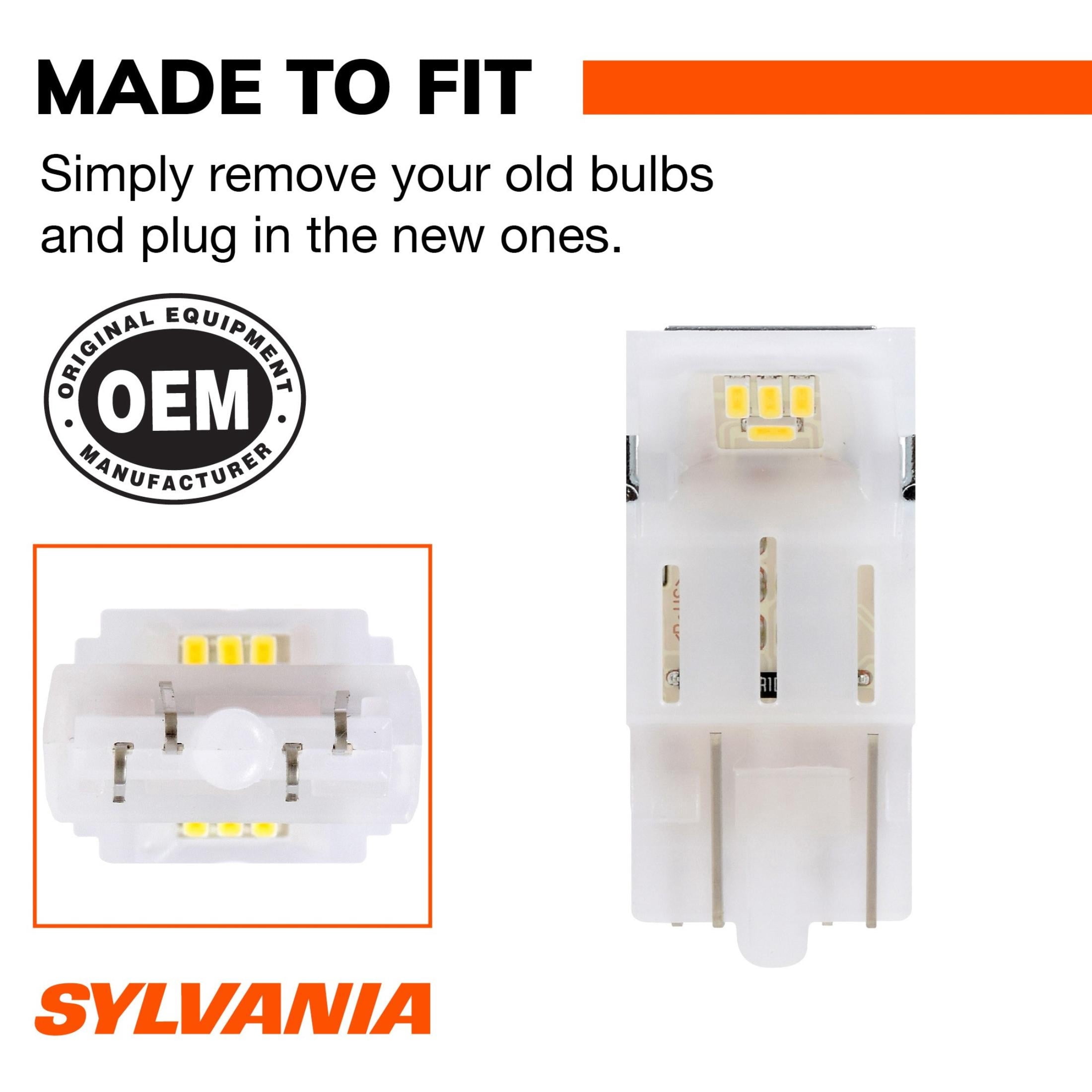 Sylvania 7443 White SYL LED Mini Bulb, Pack of 2