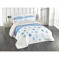 thumbnail image 2 of Ambesonne Blue White Quilted Coverlet 3 Pcs, Rain Drops and Cloud, Queen Size, Blue White, 2 of 4