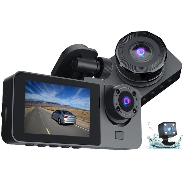 Grabadora de conducción con wifi de tres grabaciones HD 1080P, grabadora de monitoreo de imagen de marcha atrás con visión nocturna HD para automóvil