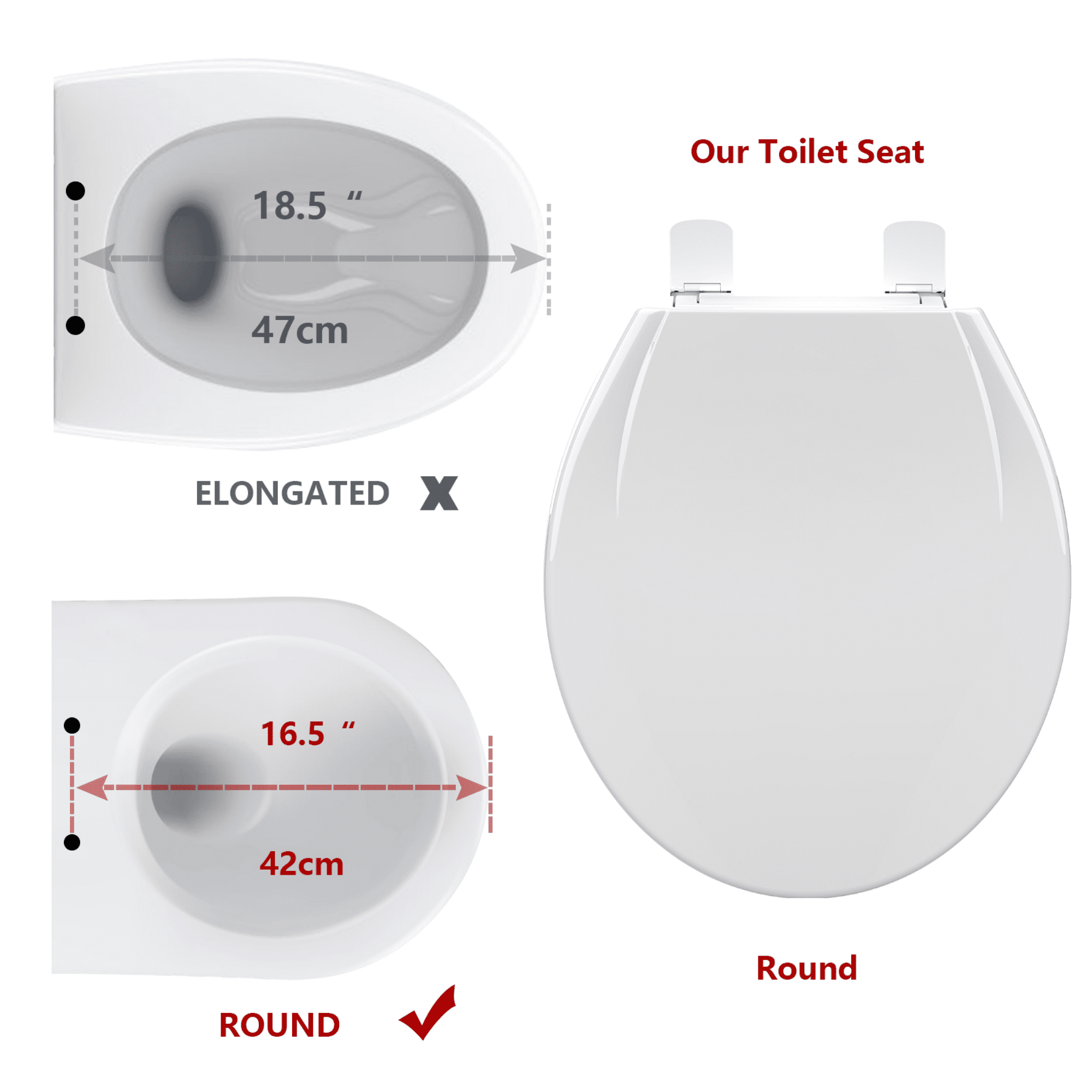 Slow-Close Elongated Toilet Seat with Built-in Potty Training Child Seat, Easy Installation & Cleaning, Stain-Resistant White PP Material for Family Use