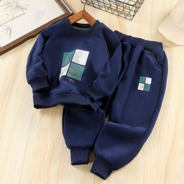 Cowsor 2PC Set for Children Boy Girl Match Kawaii Thermal 2 Piece Tops Tshirts Lingeries Pants Loungewear 2PC Sets Child