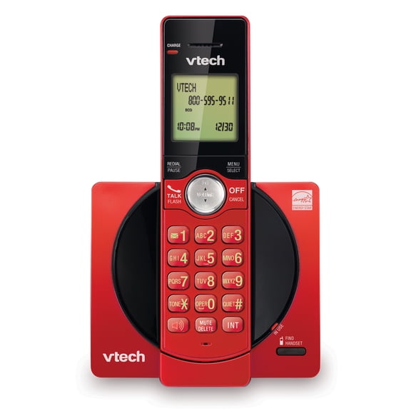 VTech CS6919-16 DECT 6.0 Cordless Phone with Caller ID and Handset Speakerphone, Red