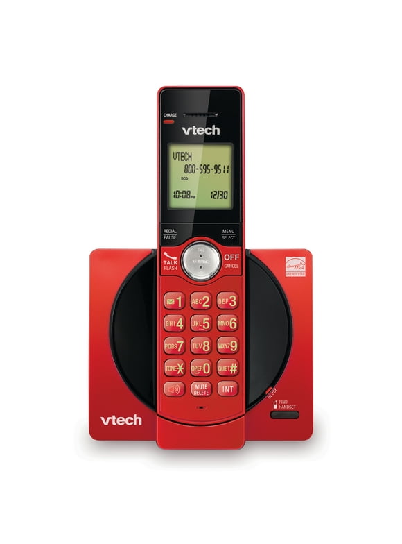 VTech CS6919-16 DECT 6.0 Cordless Phone with Caller ID and Handset Speakerphone, Red