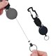 thumbnail image 3 of Llavero retráctil de alta resistencia, 2 piezas de mosquetón de metal, llavero retráctil, porta credencial retráctil con cable de acero de 29,5" para trabajadores de oficina, enfermeras,, 3 of 5