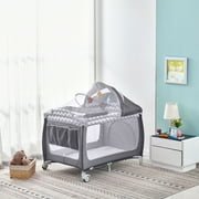 Baby Days Play Deluxe Nursery Center Playard Nursery Kids Indoor & Outdoor Activity Center, Baby Fence with Mosquito Net Breathable Mesh