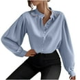 thumbnail image 6 of RYDCOT Women Long Sleeve Tops Dressy Casual Spring Fall Button-Down Shirts office Ladies Blouses and Tops Solid Color Elegant Tops for Women, 6 of 9