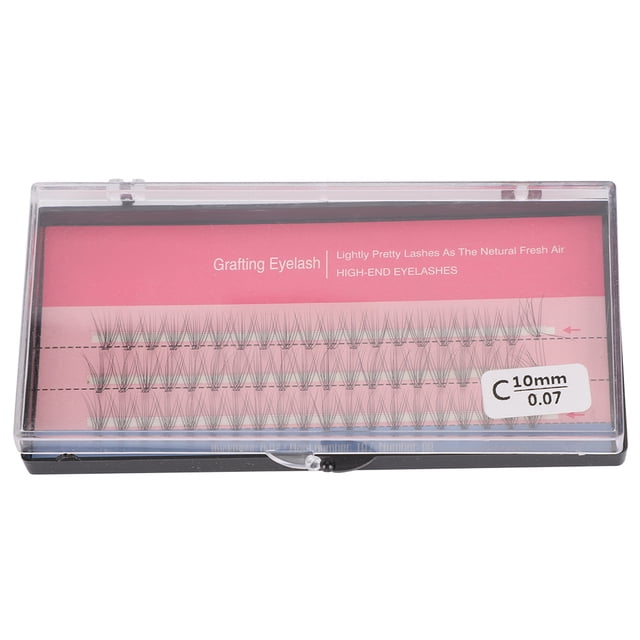 60 pestañas postizas individuales en racimo de 0,07 mm, herramienta de extensión de pestañas postizas de 10 mm