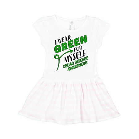 

Inktastic I Wear Green for Myself- Celiac Disease Awareness Gift Toddler Girl Dress