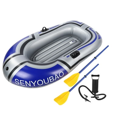 Inflatable Boat Raft Kayak PVC Canoe Dinghy with Inflator Pump for Fishing 180x110cm 90kg Load