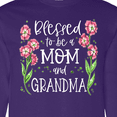 thumbnail image 4 of Inktastic Blessed to Be a Mom and Grandma Pink Flowers Long Sleeve T-Shirt, 4 of 5