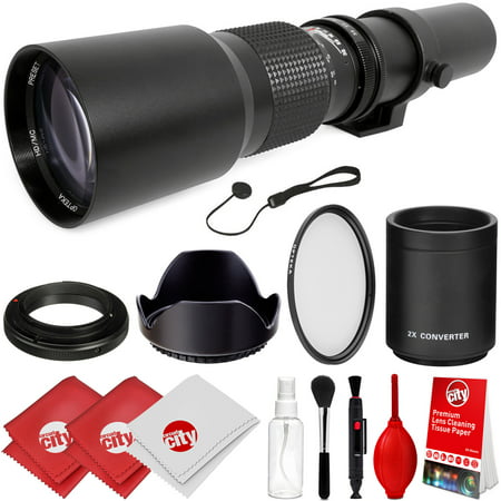 Opteka 500mm/1000mm f/8 Manual Telephoto Lens for Olympus OM-D E-M1, E-M5, E-M10, PEN-F, E-PL8, E-PL7, E-P5, E-PL5, E-PM2, E-P1, P2, PL1, PL1s and PL2 Micro Four Thirds Digital