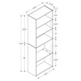 thumbnail image 5 of 11.75" x 24.75" x 71.25" Dark Taupe 5 Shelves  Bookcase, 5 of 6