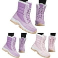 thumbnail image 6 of EHQJNJ Fuzzy Boots Snow Boots for Women Earlde Women Snow Boots Fashionable New Pattern Solid Color Simple Thickened Warmth Autumn and Winter Lace up Comfortable, 6 of 9