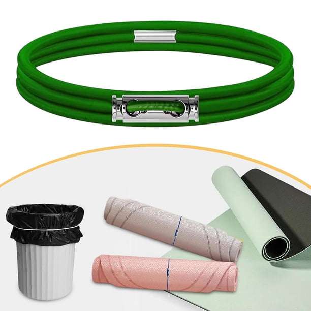 Banda elástica para bote de basura, banda para caja de , cordón ajustable, diseño de , soporte para bolsa de basura para dormitorio, escuela, verde 140cm