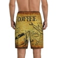 thumbnail image 2 of Balery Coffee Vintage Men's Cotton Knit Pajama Shorts Waistband & Pockets,Short Pajama Pants-X-Large, 2 of 8