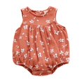 thumbnail image 3 of ATOGUTA Onesies for Boys Sleeveless Tank Floral Print Romper Bodysuit Outfits Red, Sizes 0-24M, 3 of 5