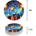 thumbnail image 1 of FMSHPON Men and Women Walking in The Park at Night After Rain Set of 6 Round Coaster for Drinks, Absorbent Ceramic Stone Coasters Cup Mat with Cork Base for Home Kitchen Room Coffee Table Bar Decor, 1 of 6