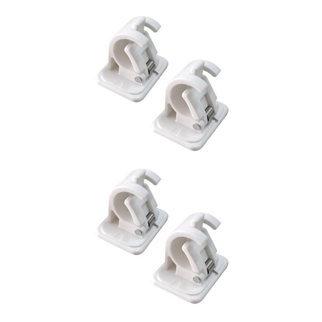 Ounissouiy 2 Pieces Curtain Rod Fixed Clips Fixator Fitting Fixing Wall-mounted Hardware Clamping Clips Pole Stable Curtains Bracket Drape 10.0x10.0x5.0cm 2piezas