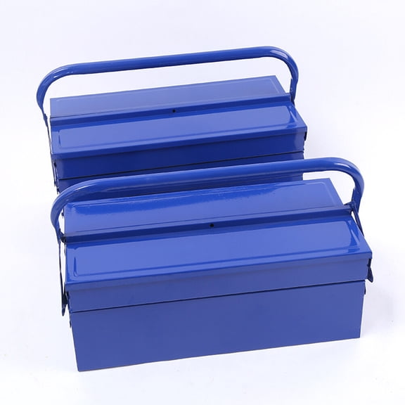 Soimiss Green Metal Tool Container Foldable Toolbox with Rivet Reinforcement and Large Capacity