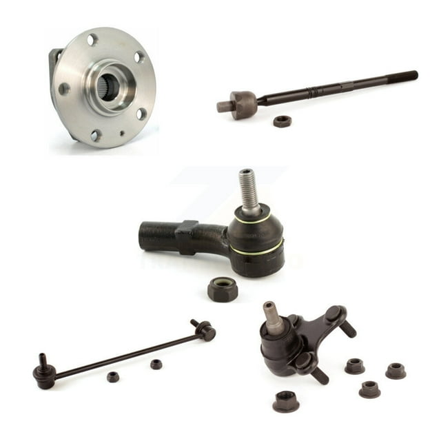 Transit Auto Front Left (Driver Side) Hub Bearing Lower Ball Joint Outer Inner Tie Rod & Link Kit (5Pc) for Car 2016-2019 Volkswagen e-Golf PR Code G33 Located On The Vehicle Build Sticker K7T-105669