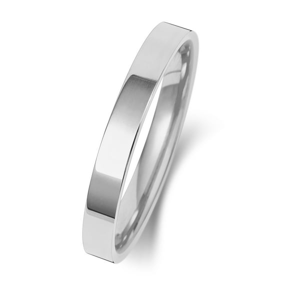 Light Platinum 950 2.5mm Flat Court Comfort Men/Women Wedding Band/Ring