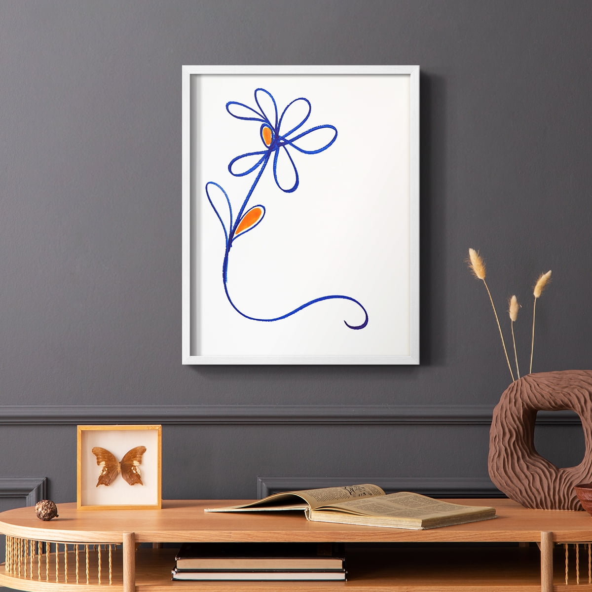 Wobbly Blooms I Framed Print - Solid Wood in Single Picture Frame Solid Wood 2 Framed Print