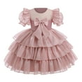 thumbnail image 1 of WEAIXIMIUNG Robes de Fête pour Filles Taille 18 Robes de Noël à Manches Courtes Broderie Dentelle Volants Robe de Soirée Robe de Mariage, 1 of 4