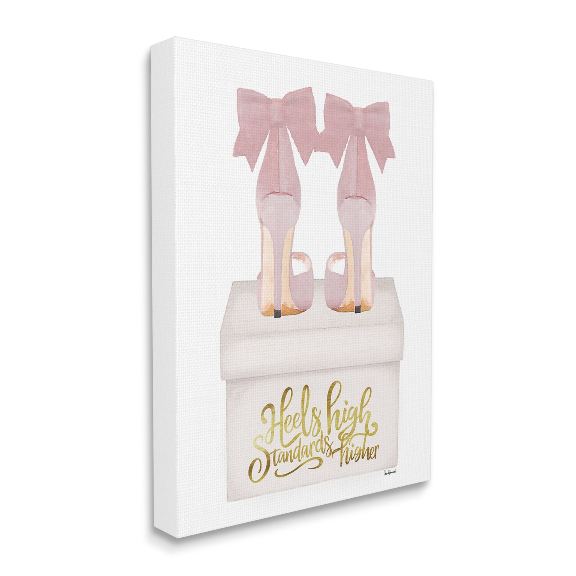 Stupell Industries Heels High Pink Phrase Beauty & Fashion Painting Gallery Wrapped Canvas Art Print Wall Art, 16 x 20