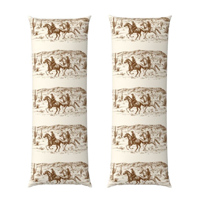 Balery Western Desert Cowboys1 Funda Protectora para Almohada Corporal de Algodón Hipoalergénico con Cierre(55 x 21 pulgadas), Almohadas No Incluidas