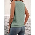 thumbnail image 4 of Osfvolr Women'S Summer Fashion Eyelet Tops Crewneck Sleeveless Shirts Women Shirts Green XL, 4 of 7