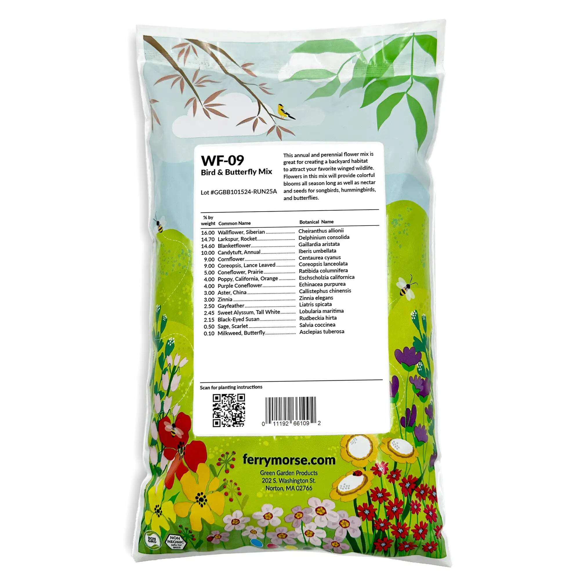 Ferry-Morse Bird and Butterfly Mix Bulk Wildflower Seeds, 1lb