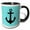 Black/White, variant on 3drose, Anchor Chevron Pattern - Turquoise, 15oz Mug