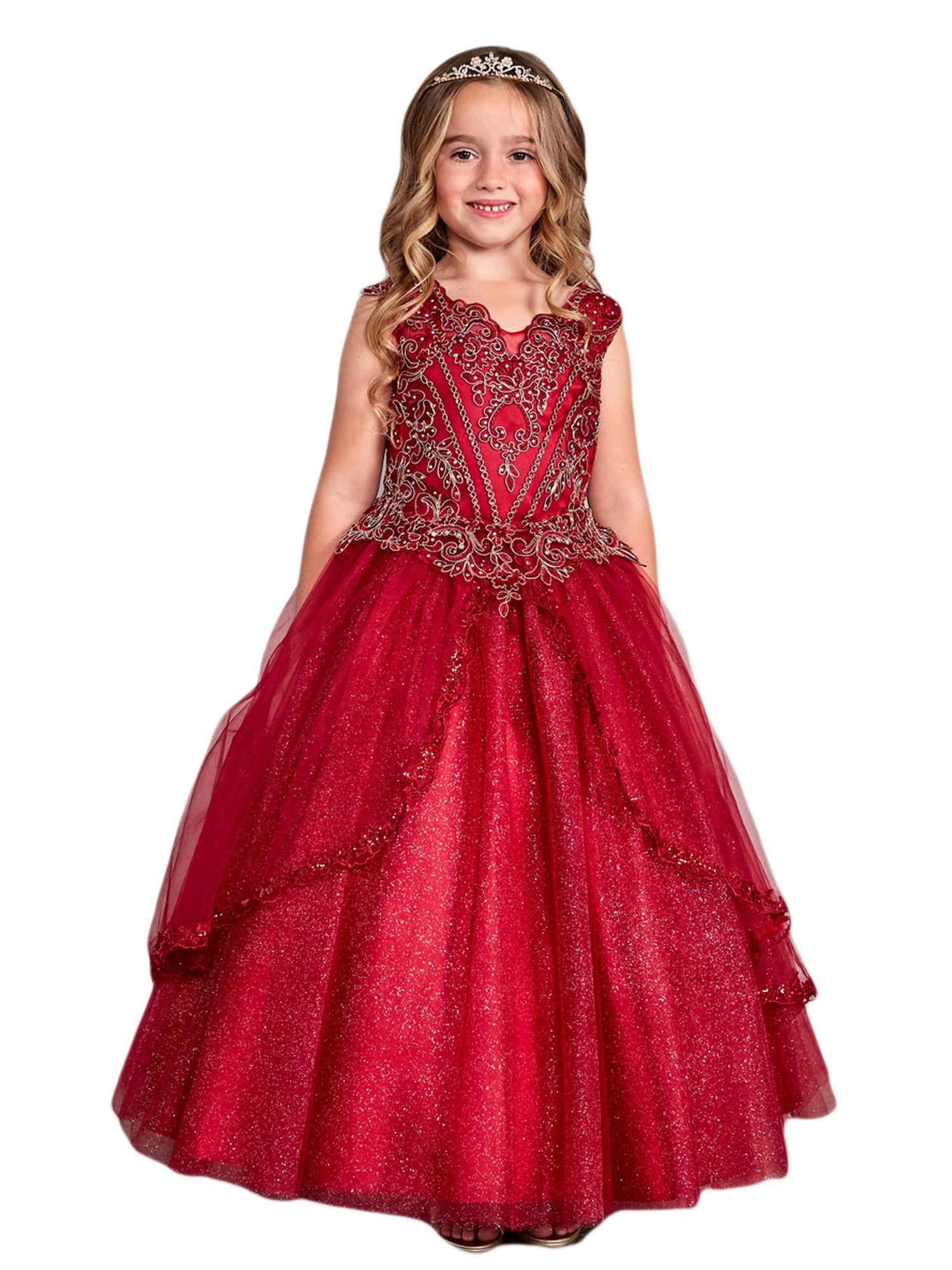 metallic lace applique gown