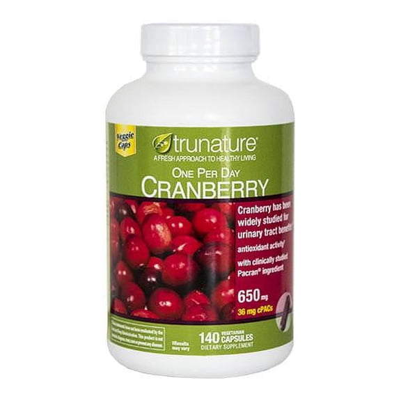 TruNature One Per Day Cranberry 650 mg, 140 Vegetarian Capsules