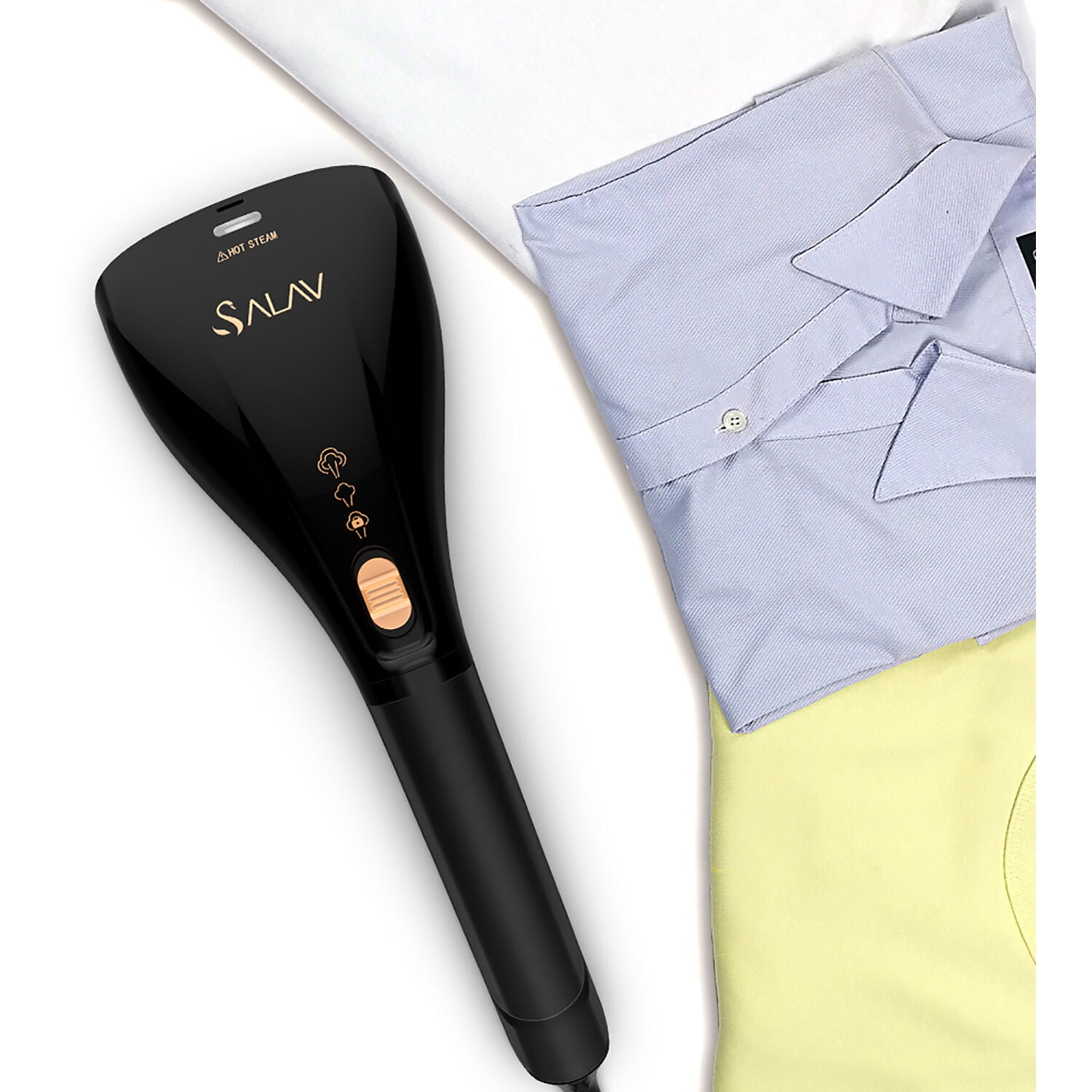 SALAV® HS-04 Quicksteam Hand Held Garment Steamer with Dual Steam Settings and No-Drip System, 1000 watts, Black